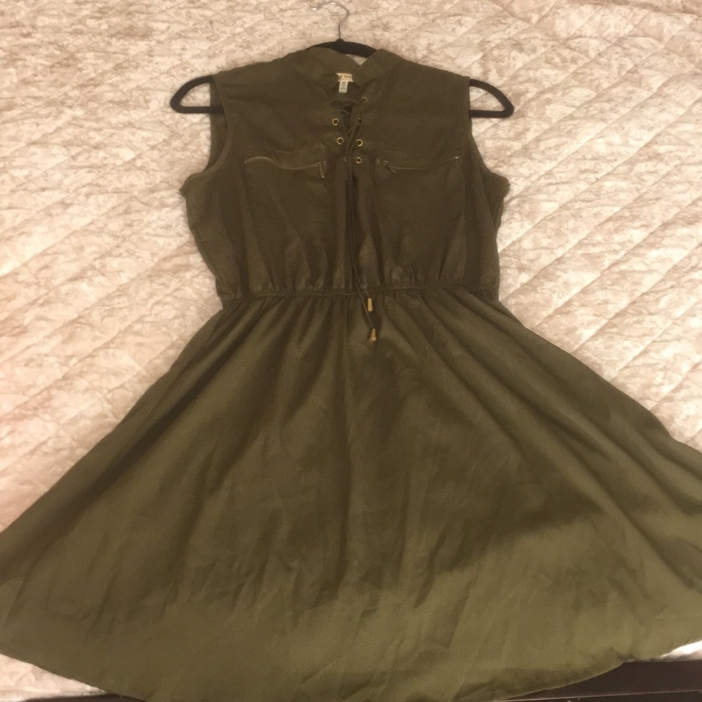 A olive green dress
